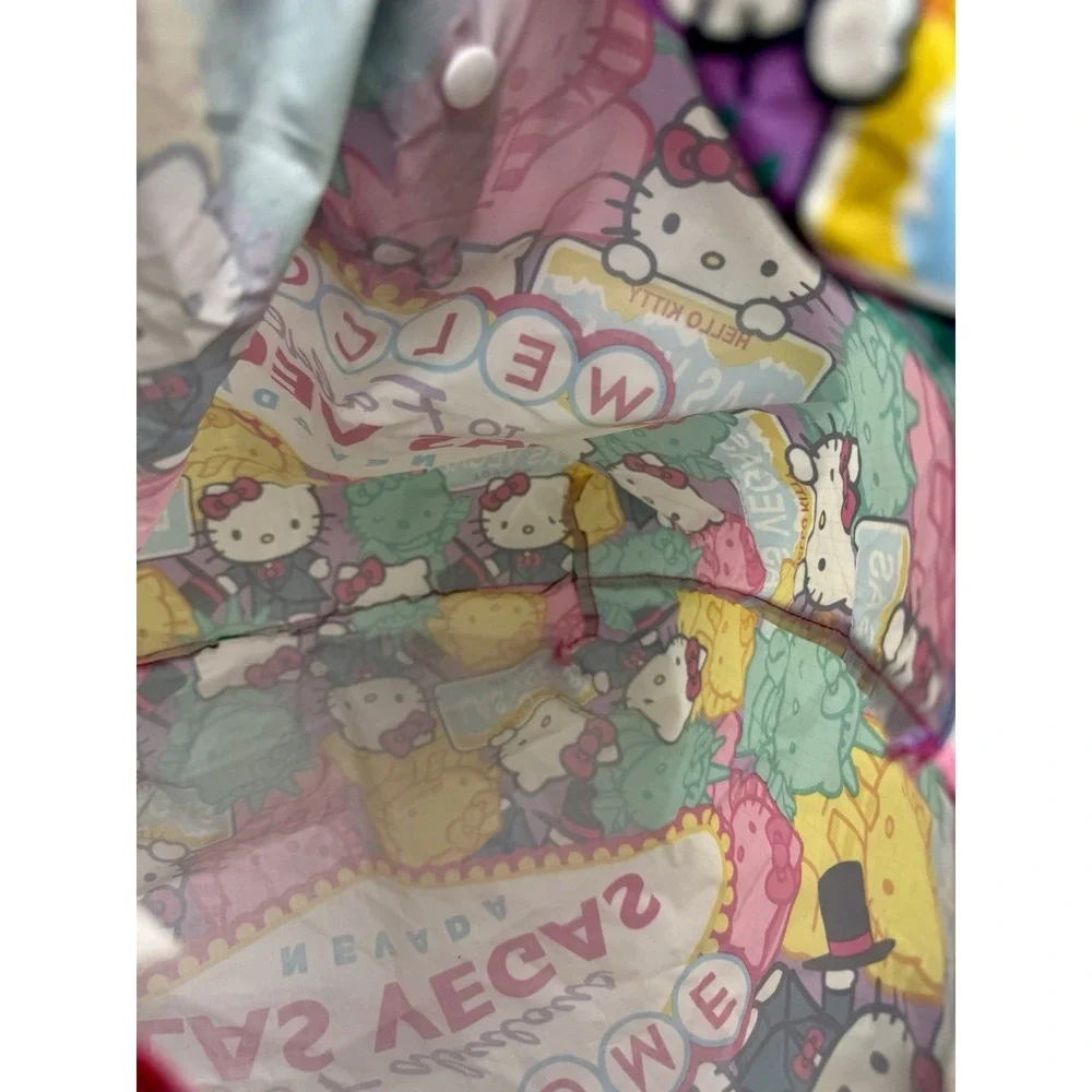 Hello Kitty Las Vegas Reusable Tote Bag‎ Colorful Sanrio Ripstop Style EUC